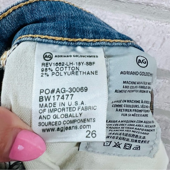 AG The Jodie High Rise Slim Flare Distressed Crop Jeans Size 26 - Picture 8 of 8